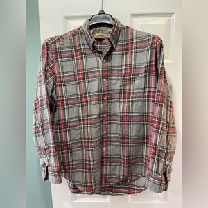 L.L. Bean Men’s Large Long Sleeve Button Down Flannel 100% Cotton Plaid Shirt
